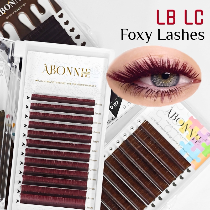 Eyelash Extension Russian Volume - LB LC Bordo Kirpikler Şarap Kırmızısı